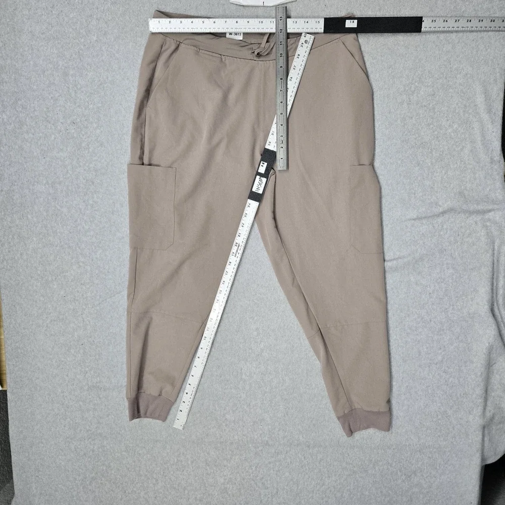 Mandala Women Scrub Pants XL Taupe Jogger Equa-Tek Logo